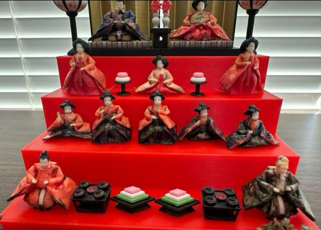 ミニチュア ひな人形 5段 ドールハウスに フィギュア 完成品 リアルフィギュア ミニチュアイメージ フルカラー3Dプリンター 雛人形 ひなまつり