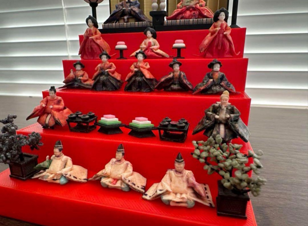 ミニチュア ひな人形 5段 ドールハウスに フィギュア 完成品 リアルフィギュア ミニチュアイメージ フルカラー3Dプリンター 雛人形 ひなまつり