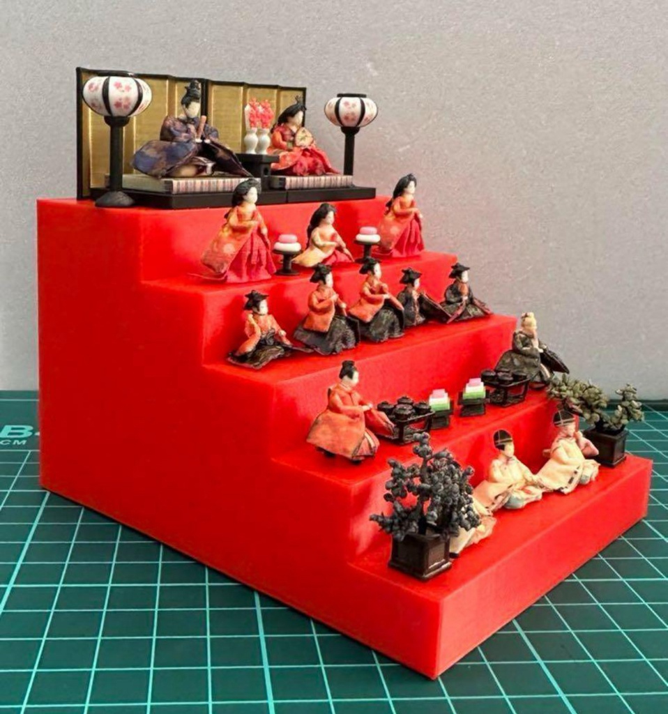 ミニチュア ひな人形 5段 ドールハウスに フィギュア 完成品 リアルフィギュア ミニチュアイメージ フルカラー3Dプリンター 雛人形 ひなまつり