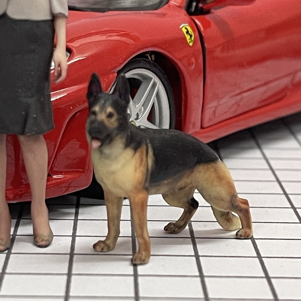 1/24 55-4とシェパード リアルフィギュア フィギュア 完成品 塗装済完成品 3Dフィギュア ミニカーに ジオラマに ミニチュアイメージ