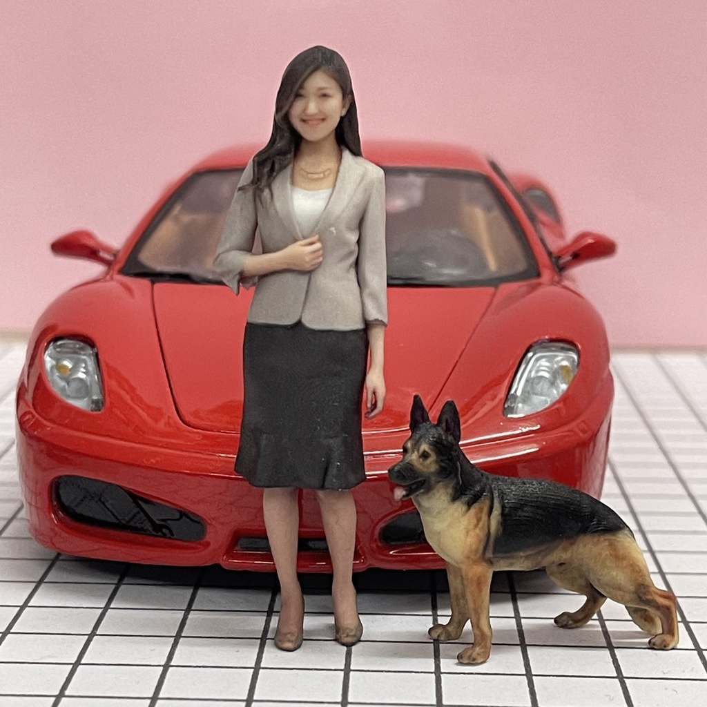 1/24 55-4とシェパード リアルフィギュア フィギュア 完成品 塗装済完成品 3Dフィギュア ミニカーに ジオラマに ミニチュアイメージ