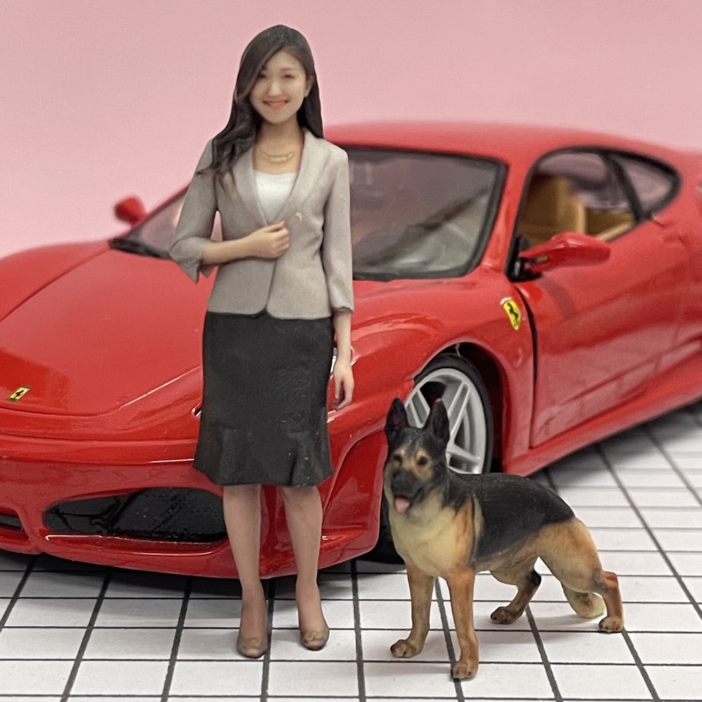 1/24 55-4とシェパード リアルフィギュア フィギュア 完成品 塗装済完成品 3Dフィギュア ミニカーに ジオラマに ミニチュアイメージ