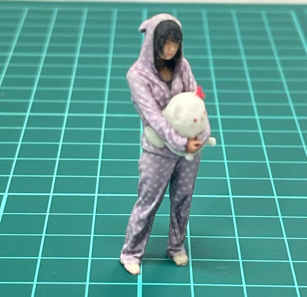 1/32 ルームウエア少女 リアルフィギュア フィギュア 完成品 3Dフィギュア 塗装済完成品 ミニカーに ジオラマに フルカラー3Dプリンター