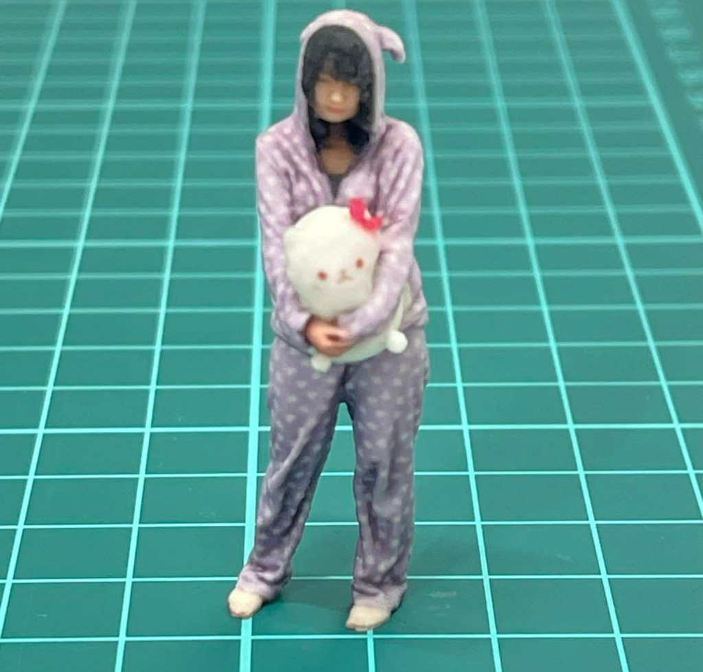 1/32 ルームウエア少女 リアルフィギュア フィギュア 完成品 3Dフィギュア 塗装済完成品 ミニカーに ジオラマに フルカラー3Dプリンター