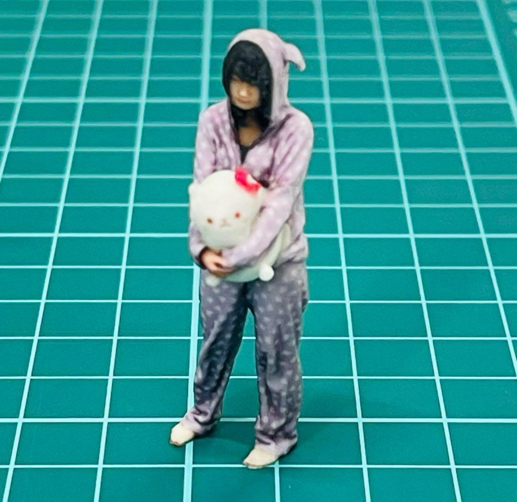 1/32 ルームウエア少女 リアルフィギュア フィギュア 完成品 3Dフィギュア 塗装済完成品 ミニカーに ジオラマに フルカラー3Dプリンター