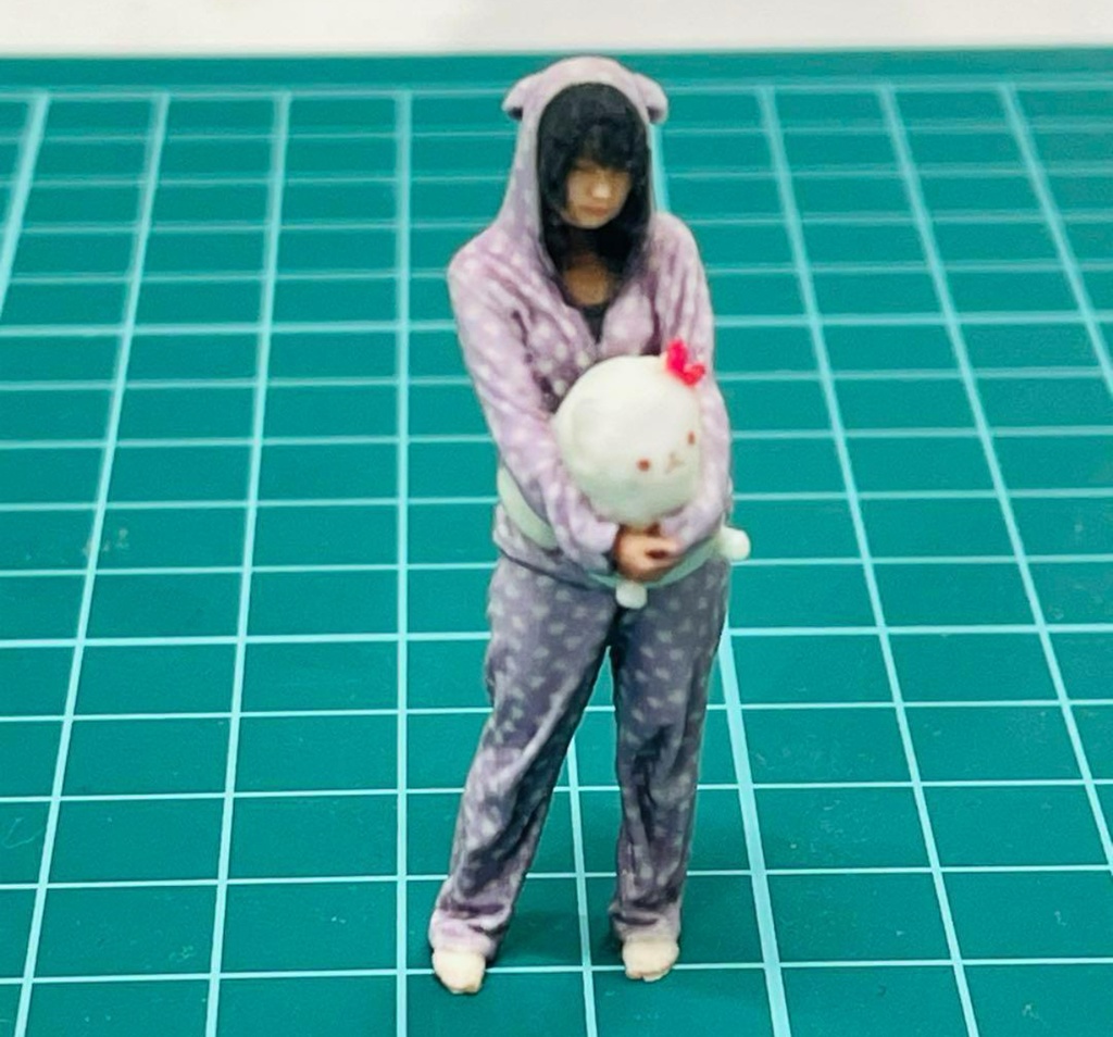 1/32 ルームウエア少女 リアルフィギュア フィギュア 完成品 3Dフィギュア 塗装済完成品 ミニカーに ジオラマに フルカラー3Dプリンター