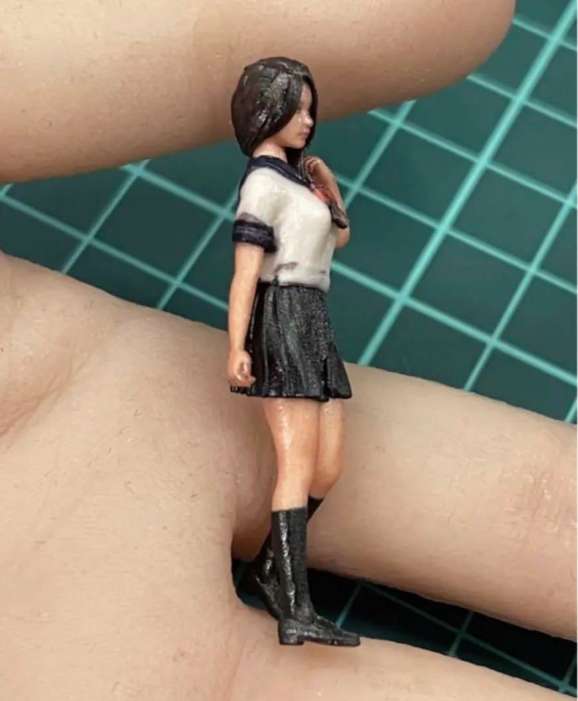 完成品 1/35 JK5 女子高生 セーラー服 フィギュア リアルフィギュア 3Dフィギュア ミニチュアイメージ ミニカーに ジオラマに 戦車に 3D人物 人物3D フルカラー3Dプリンター