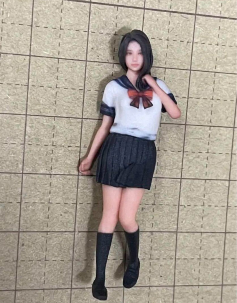 完成品 1/35 JK5 女子高生 セーラー服 フィギュア リアルフィギュア 3Dフィギュア ミニチュアイメージ ミニカーに ジオラマに 戦車に 3D人物 人物3D フルカラー3Dプリンター