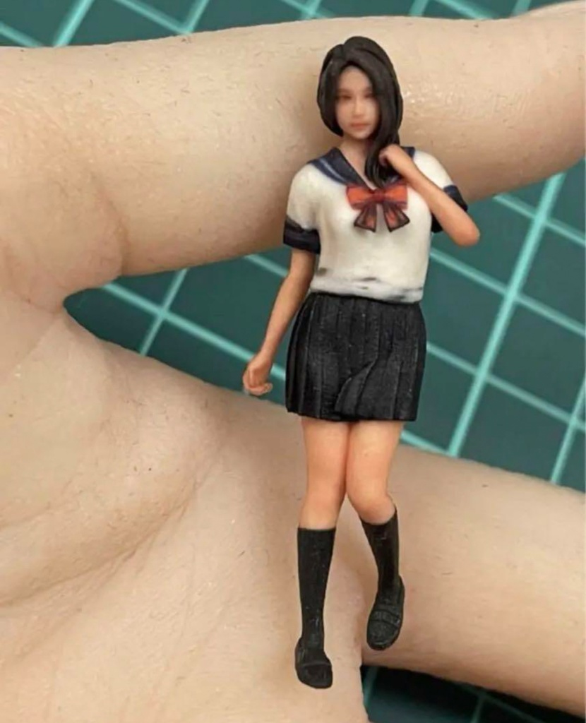 完成品 1/35 JK5 女子高生 セーラー服 フィギュア リアルフィギュア 3Dフィギュア ミニチュアイメージ ミニカーに ジオラマに 戦車に 3D人物 人物3D フルカラー3Dプリンター