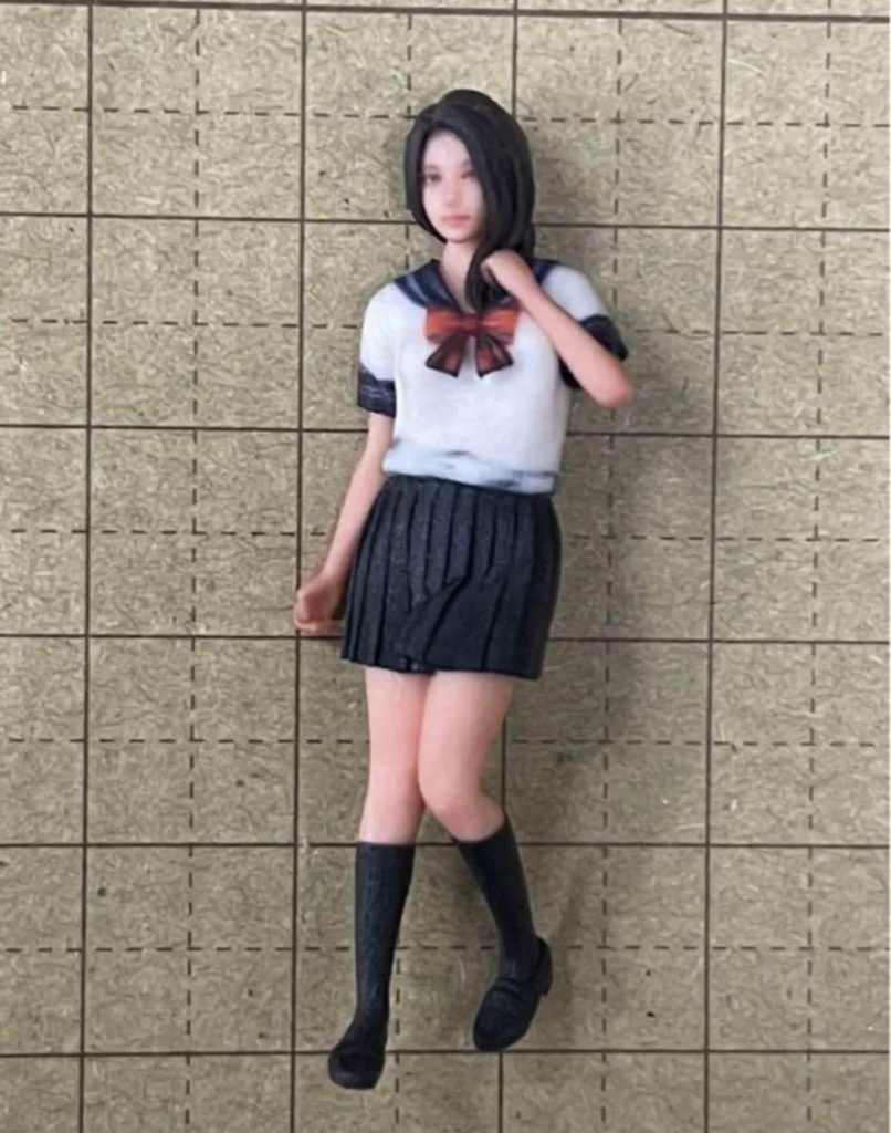 完成品 1/35 JK5 女子高生 セーラー服 フィギュア リアルフィギュア 3Dフィギュア ミニチュアイメージ ミニカーに ジオラマに 戦車に 3D人物 人物3D フルカラー3Dプリンター