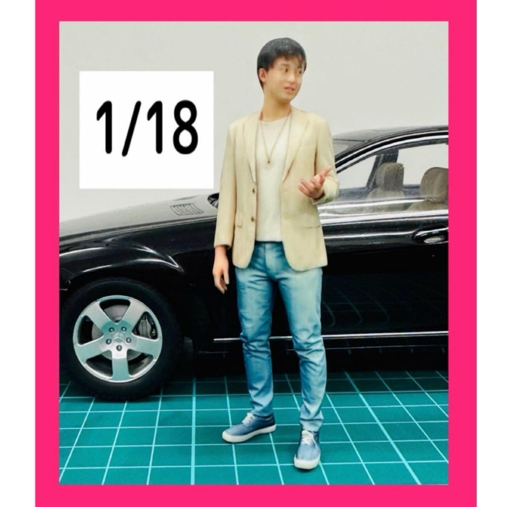 1/18 107-4 男性 フィギュア リアルフィギュア 完成品 塗装済完成品 ミニチュアイメージ 3D人物 人物3D フルカラー3Dプリンター ミニカーに ジオラマに