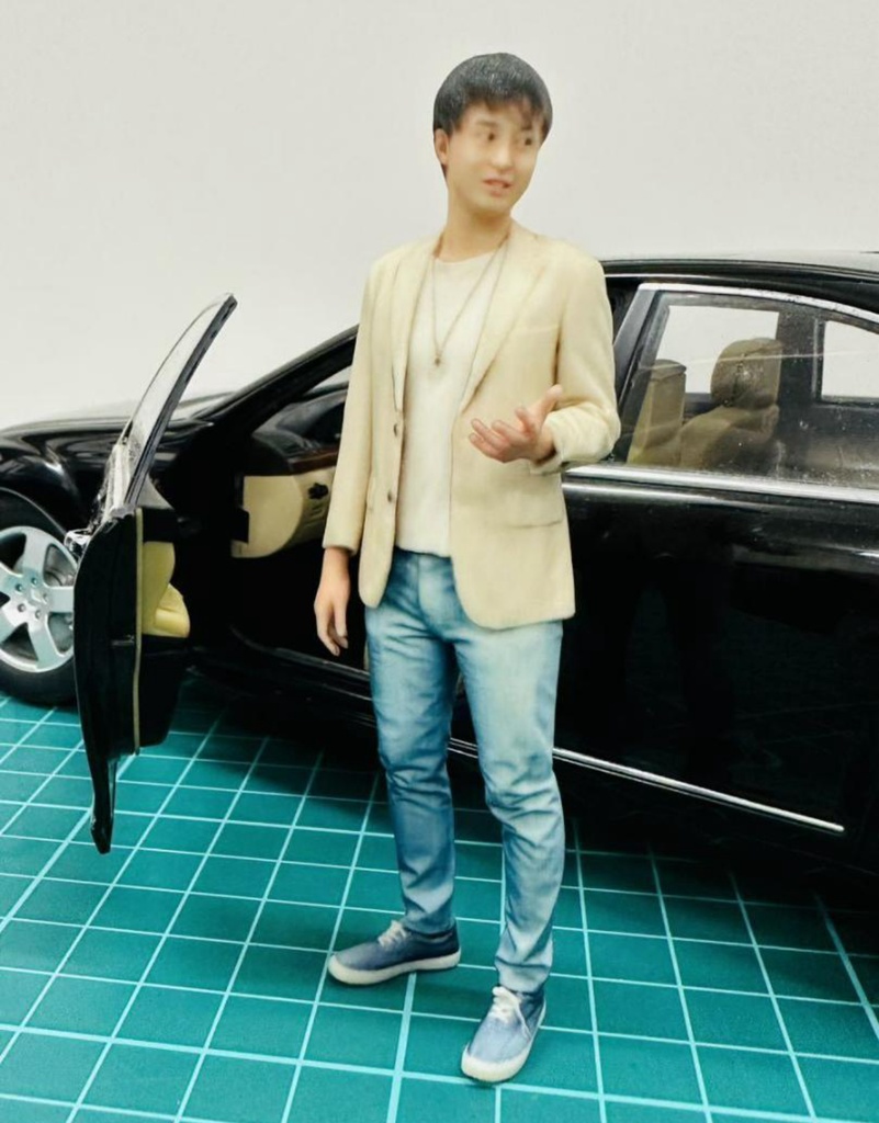 1/18 107-4 男性 フィギュア リアルフィギュア 完成品 塗装済完成品 ミニチュアイメージ 3D人物 人物3D フルカラー3Dプリンター ミニカーに ジオラマに