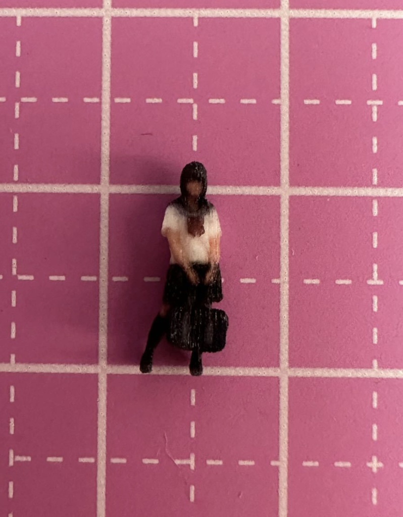 完成品 1/144 JKN 女子高生 フィギュア リアルフィギュア 3Dフィギュア 塗装済完成品 ジオラマに ミニカーに ミニチュアイメージ フルカラー3Dプリンター 3D人物 人物3D