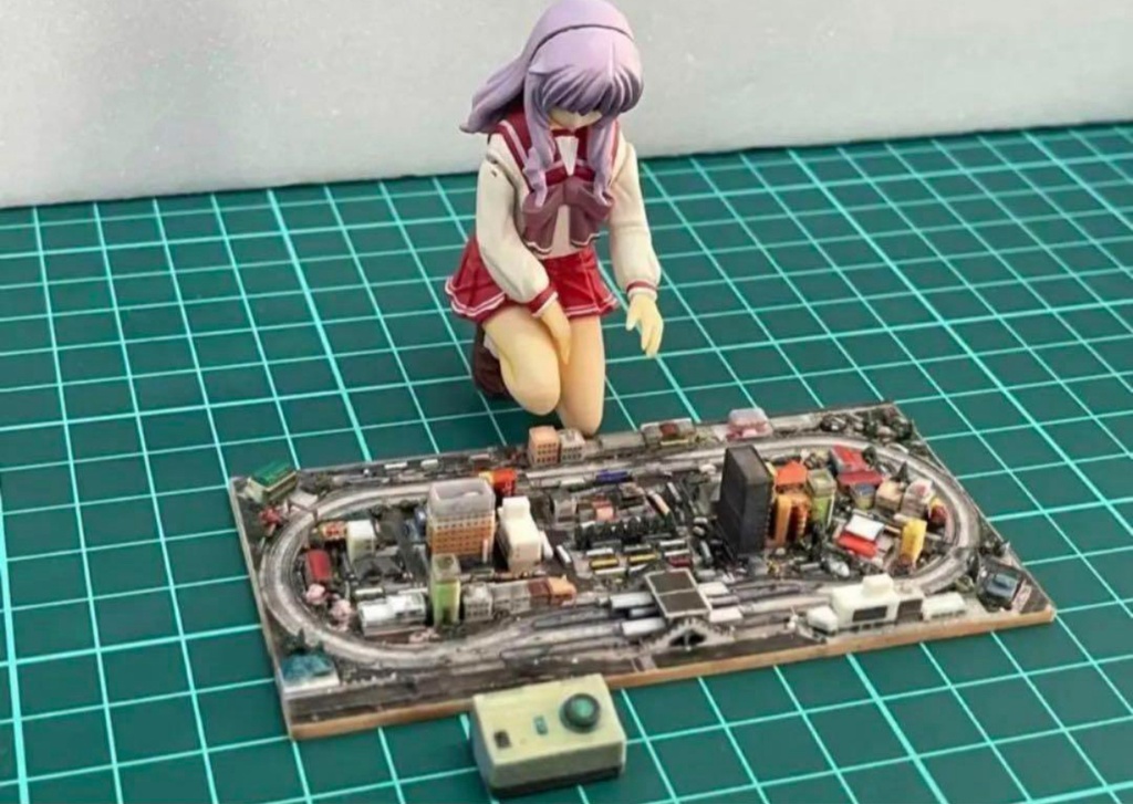 完成品 ミニチュア 鉄道模型 レイアウト ジオラマ ミニミニ鉄道模型 1/18〜1/12フィギュア向け ドールハウスに Nゲージより小さい! ミニチュアイメージ フルカラー3Dプリンター