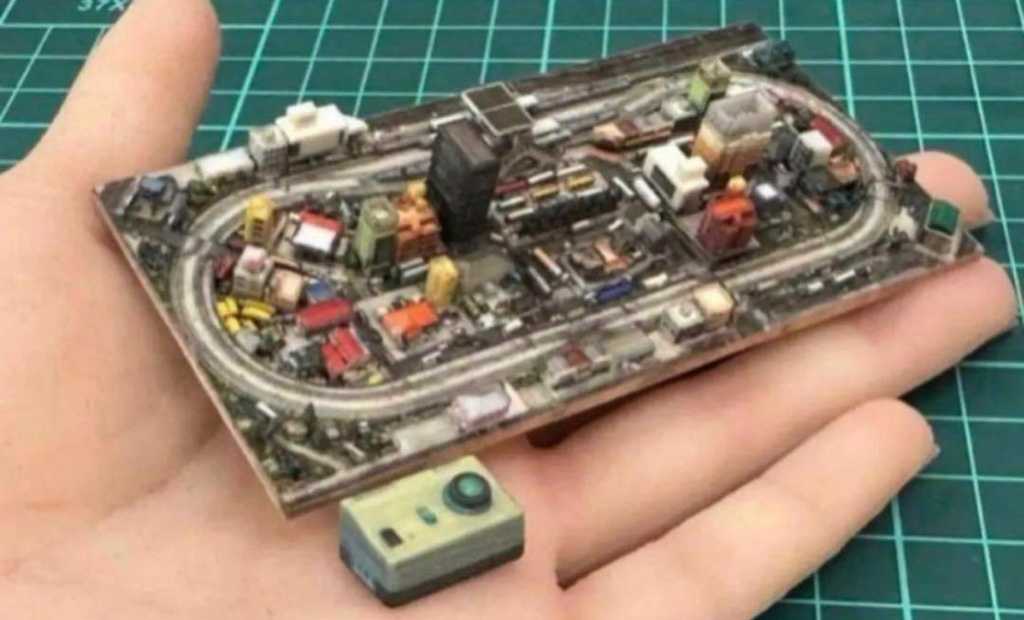 完成品 ミニチュア 鉄道模型 レイアウト ジオラマ ミニミニ鉄道模型 1/18〜1/12フィギュア向け ドールハウスに Nゲージより小さい! ミニチュアイメージ フルカラー3Dプリンター