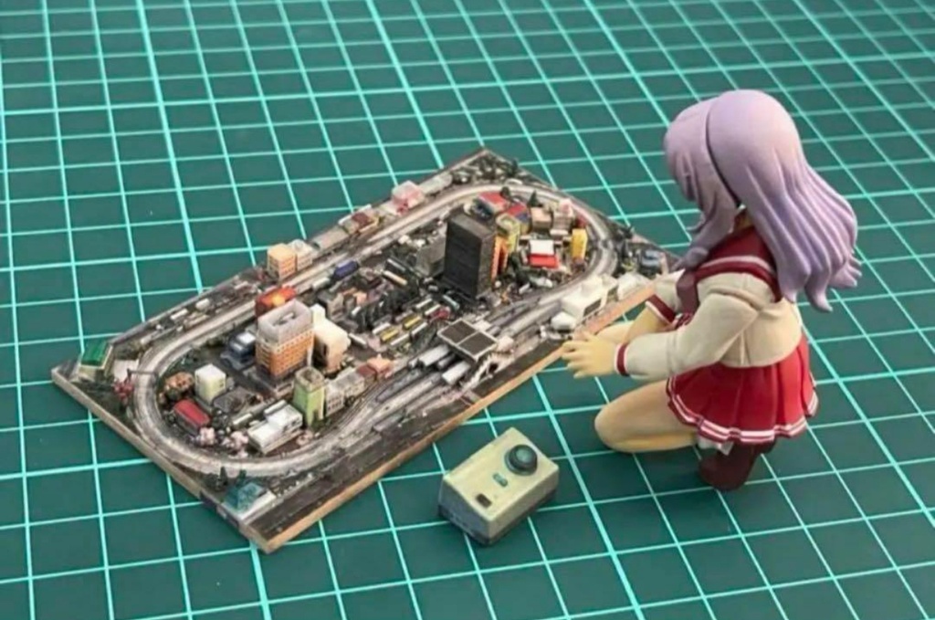 完成品 ミニチュア 鉄道模型 レイアウト ジオラマ ミニミニ鉄道模型 1/18〜1/12フィギュア向け ドールハウスに Nゲージより小さい! ミニチュアイメージ フルカラー3Dプリンター