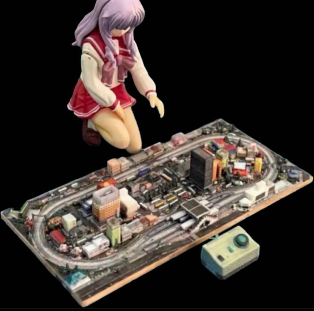 完成品 ミニチュア 鉄道模型 レイアウト ジオラマ ミニミニ鉄道模型 1/18〜1/12フィギュア向け ドールハウスに Nゲージより小さい! ミニチュアイメージ フルカラー3Dプリンター