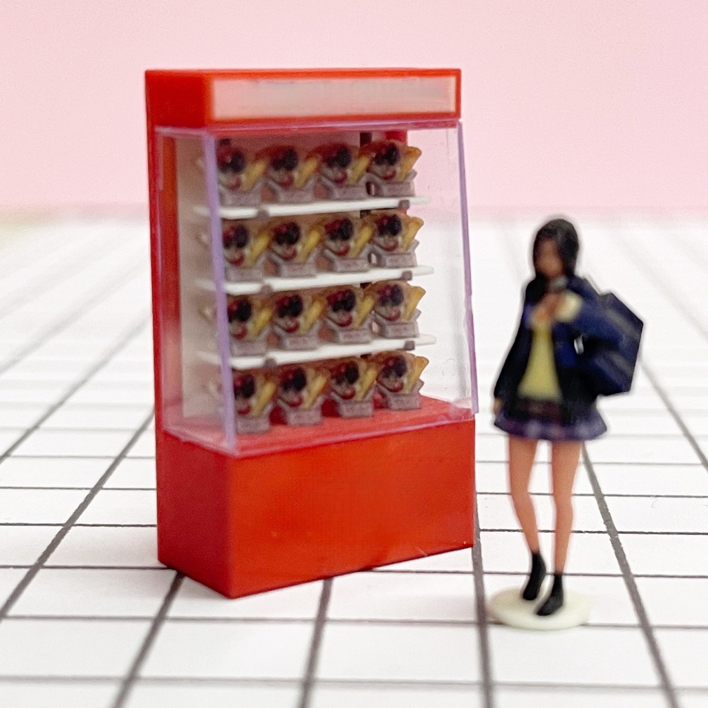 完成品 1/64 クレープショーケース フィギュアに ジオラマに ミニチュアイメージ ミニチュア フルカラー3Dプリンター 3Dフィギュア ショーケース