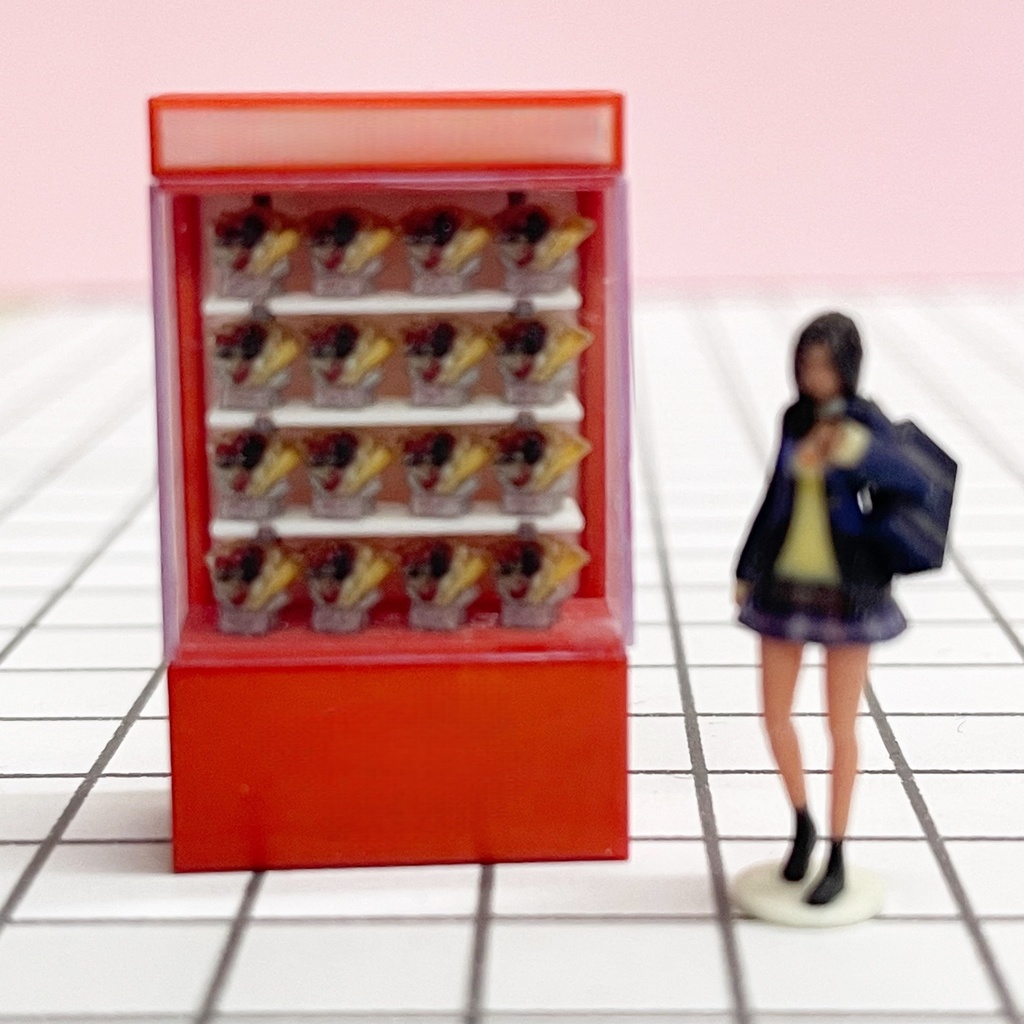 完成品 1/64 クレープショーケース フィギュアに ジオラマに ミニチュアイメージ ミニチュア フルカラー3Dプリンター 3Dフィギュア ショーケース