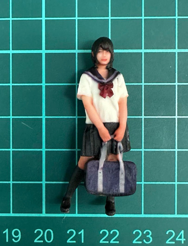 完成品 1/32 JKN 女子高生 フィギュア リアルフィギュア 塗装済完成品 ミニチュア ミニチュアイメージ ミニカーに ジオラマに フルカラー3Dプリンター 3D人物 人物3D