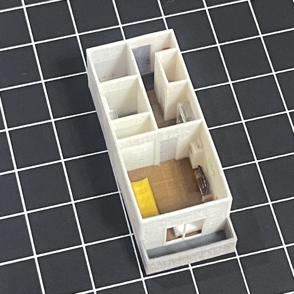 完成品 1/200 ミニチュア マンション二軒 ミニチュアイメージ フルカラー3Dプリンター ドールハウス 住宅模型 ジオラマに