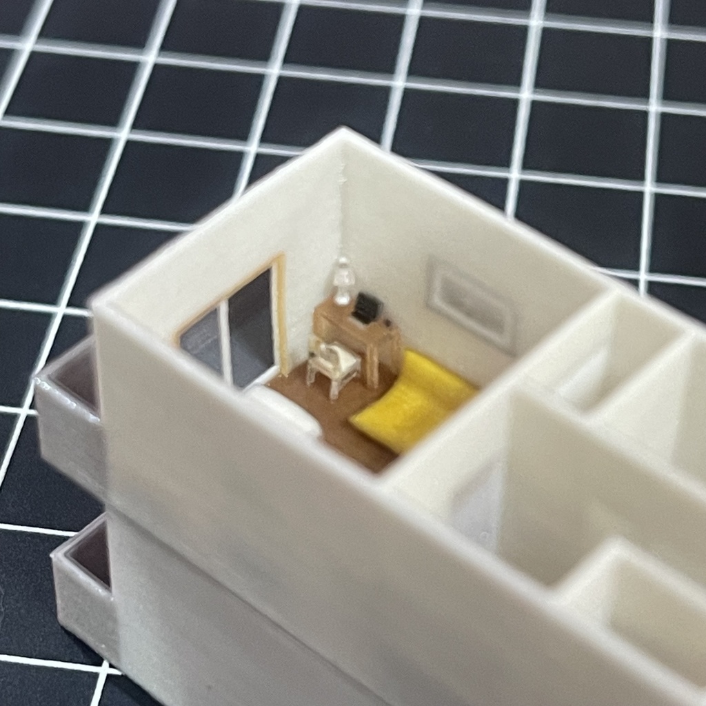 完成品 1/200 ミニチュア マンション二軒 ミニチュアイメージ フルカラー3Dプリンター ドールハウス 住宅模型 ジオラマに