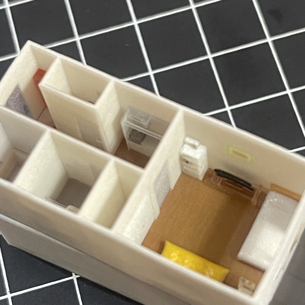 完成品 1/200 ミニチュア マンション二軒 ミニチュアイメージ フルカラー3Dプリンター ドールハウス 住宅模型 ジオラマに