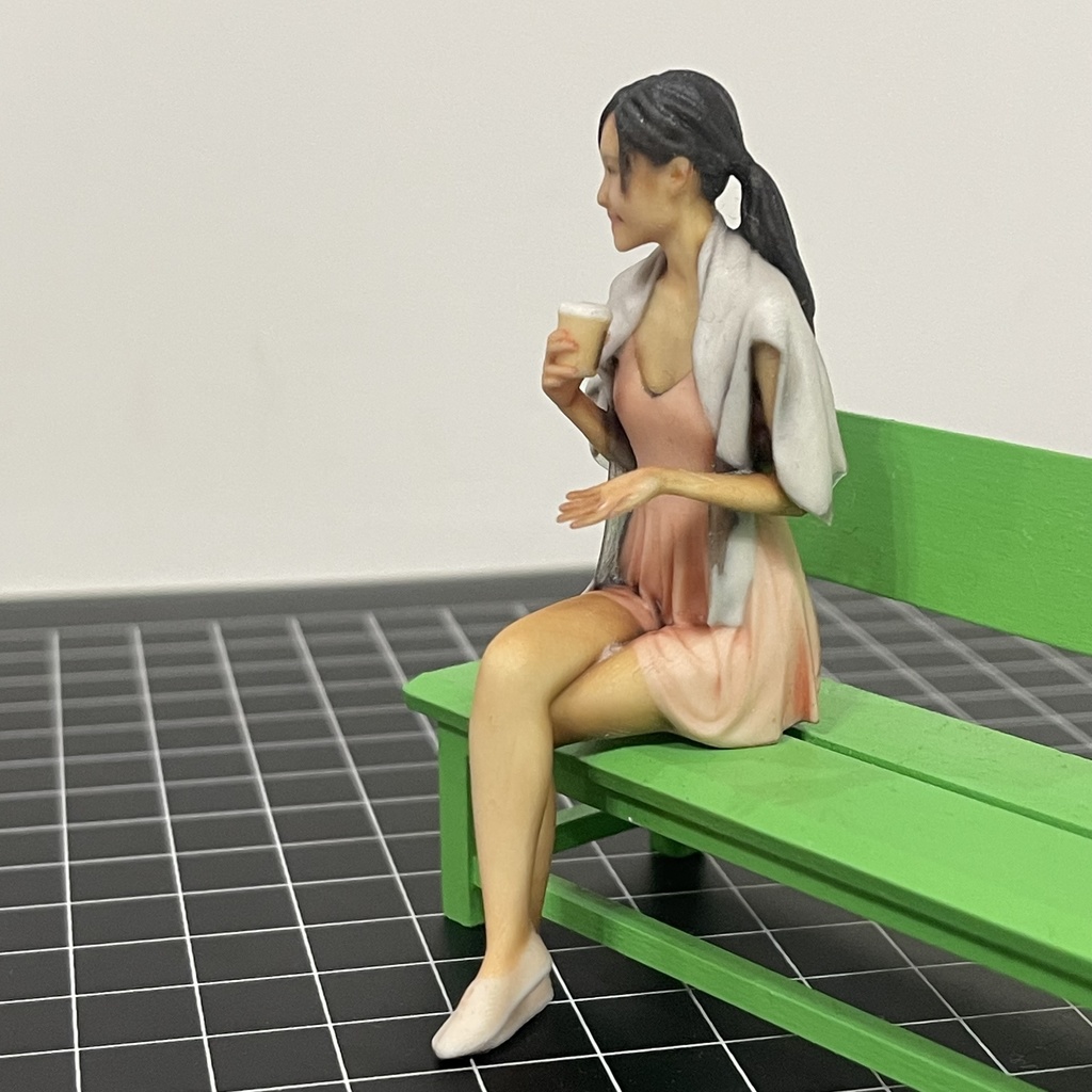 完成品 1/18 Jess-ba フィギュア リアルフィギュア 3Dフィギュア 塗装済完成品 ミニチュアイメージ ミニカーに ジオラマに ドールハウスに 3D人物 人物3D