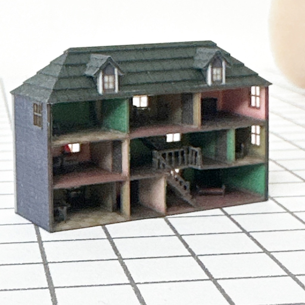 ミニチュア　ドールハウス　住宅模型　建築模型　ミニミニドールハウス　フルカラー3Dプリンター　ジオラマ　ミニチュアイメージ　リカちゃんに　ブライスに　 シルバニアに