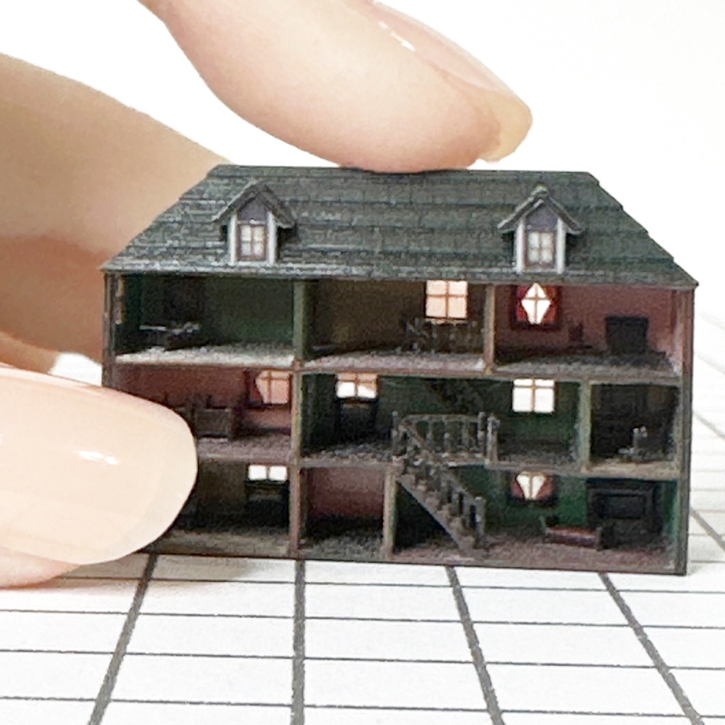 ミニチュア ドールハウス 住宅模型 建築模型 ミニミニドールハウス フルカラー3Dプリンター ジオラマ ミニチュアイメージ リカちゃんに ブライスに シルバニアに