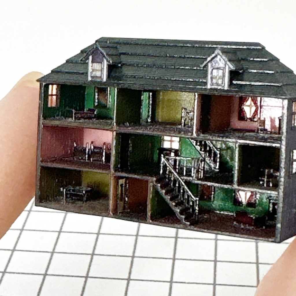 ミニチュア ドールハウス 住宅模型 建築模型 ミニミニドールハウス フルカラー3Dプリンター ジオラマ ミニチュアイメージ リカちゃんに ブライスに シルバニアに
