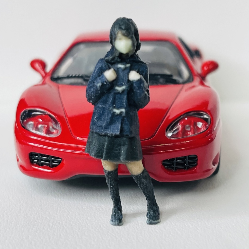 完成品 1/43 JKNM 女子高生 フィギュア リアルフィギュア 完成品 塗装済完成品 ミニカーに ジオラマに ミニチュアイメージ フルカラー3Dプリンター 3D人物 人物3D