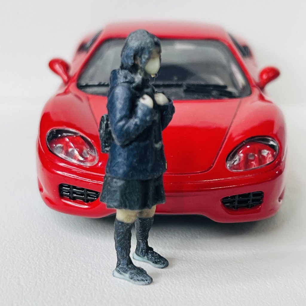 完成品 1/43 JKNM 女子高生 フィギュア リアルフィギュア 完成品 塗装済完成品 ミニカーに ジオラマに ミニチュアイメージ フルカラー3Dプリンター 3D人物 人物3D