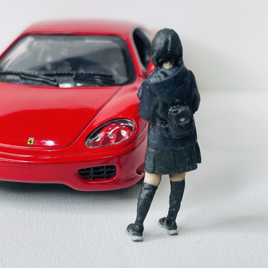 完成品 1/43 JKNM 女子高生 フィギュア リアルフィギュア 完成品 塗装済完成品 ミニカーに ジオラマに ミニチュアイメージ フルカラー3Dプリンター 3D人物 人物3D