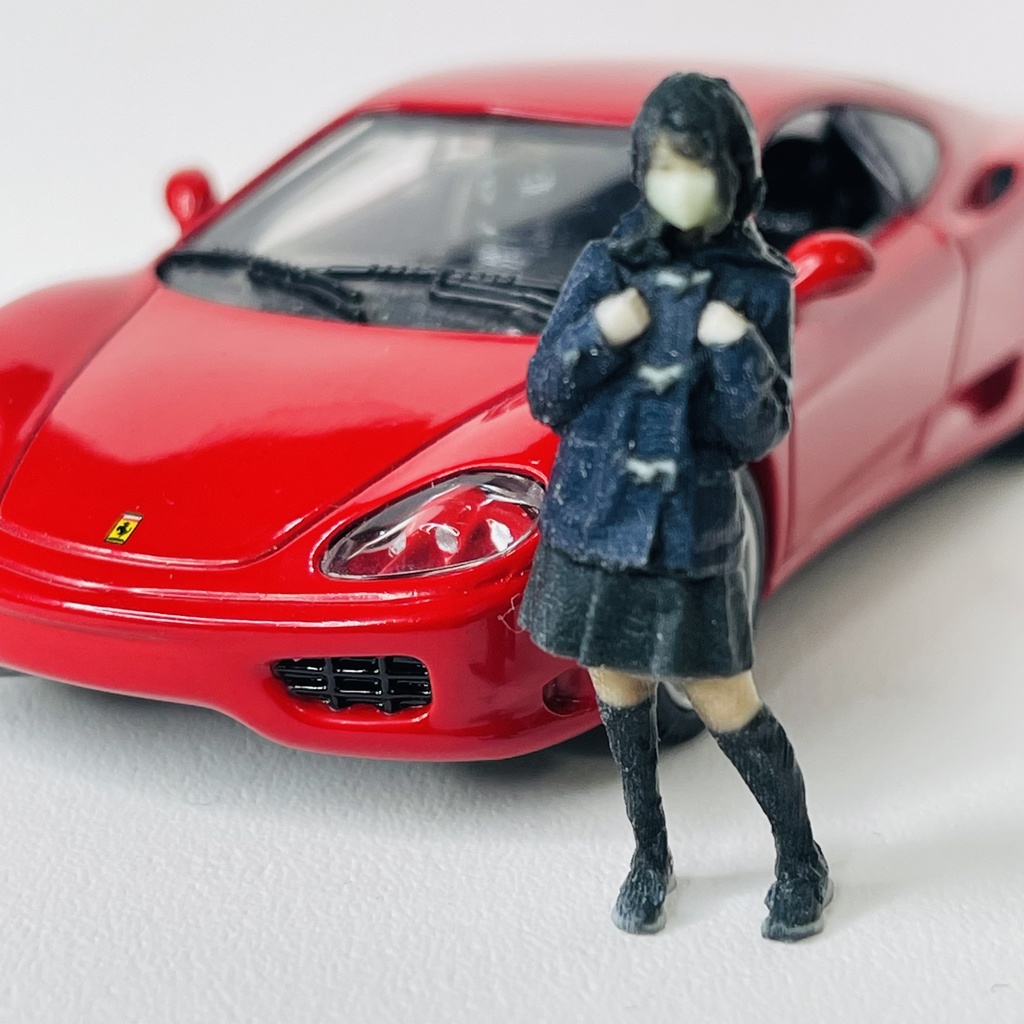完成品 1/43 JKNM 女子高生 フィギュア リアルフィギュア 完成品 塗装済完成品 ミニカーに ジオラマに ミニチュアイメージ フルカラー3Dプリンター 3D人物 人物3D