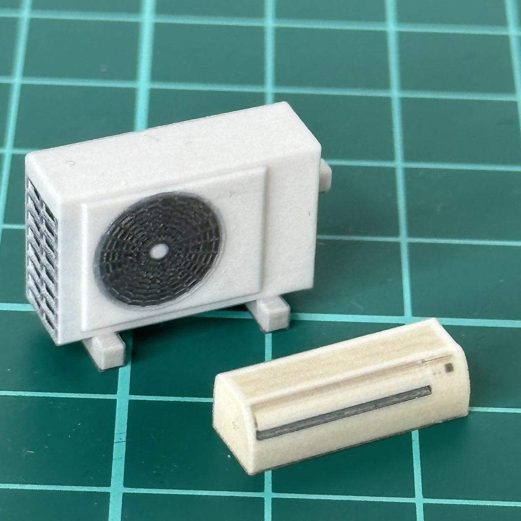 完成品 1/43 エアコン&室外機 フィギュアに リアルフィギュア ジオラマ ミニカーに 住宅模型 建築模型 ドールハウス ミニチュアイメージ フルカラー3Dプリンター