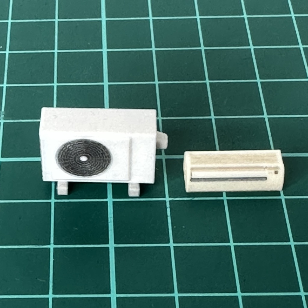 完成品 1/43 エアコン&室外機 フィギュアに リアルフィギュア ジオラマ ミニカーに 住宅模型 建築模型 ドールハウス ミニチュアイメージ フルカラー3Dプリンター