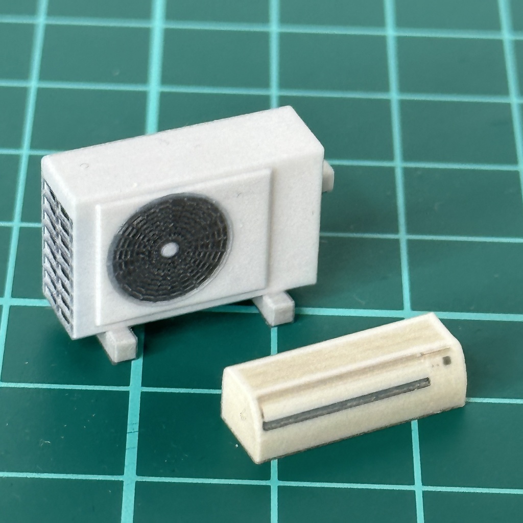 完成品 1/43 エアコン&室外機 フィギュアに リアルフィギュア ジオラマ ミニカーに 住宅模型 建築模型 ドールハウス ミニチュアイメージ フルカラー3Dプリンター