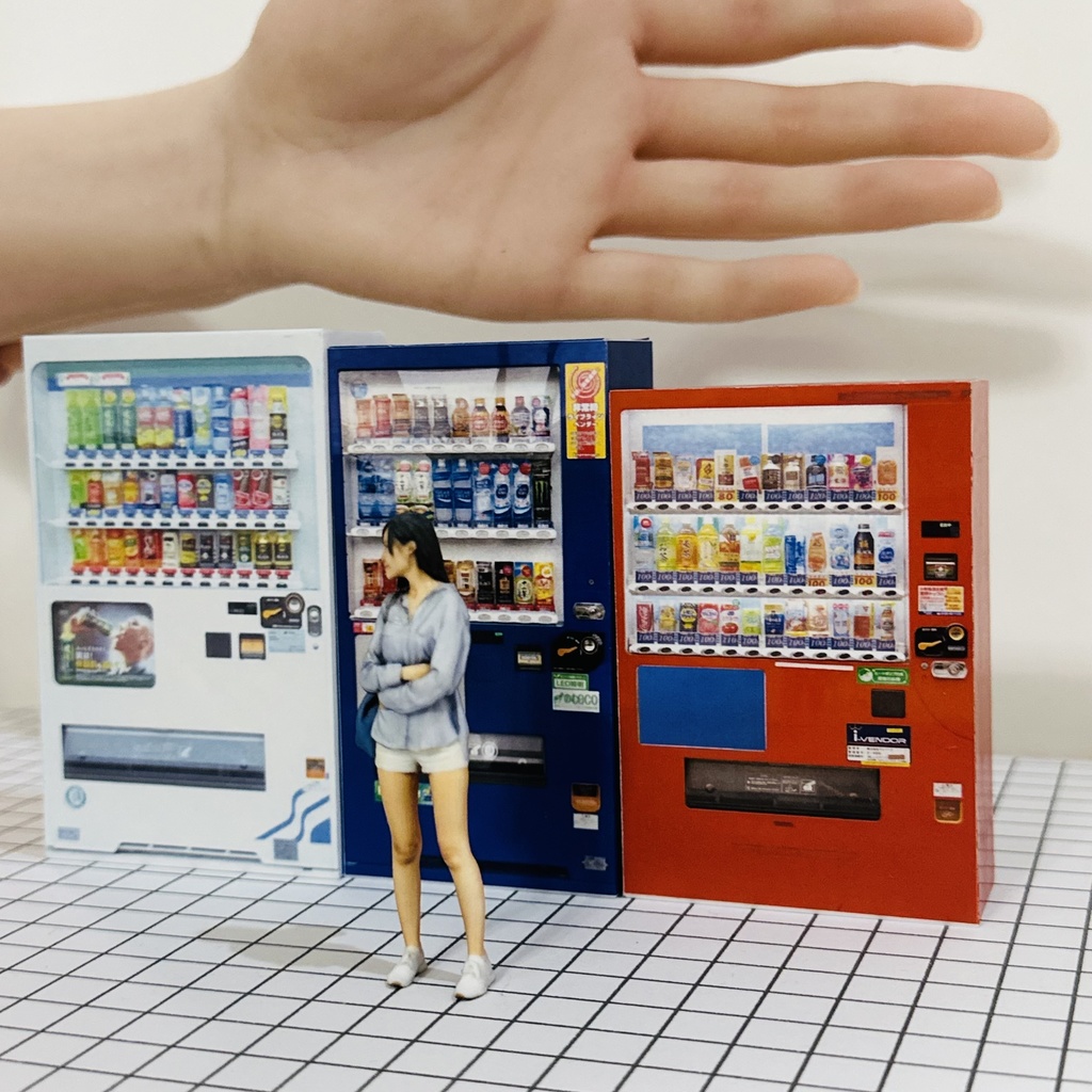 完成品 1/24 自販機3台 フィギュアに ジオラマに ミニカーに ドールハウスに ミニチュアイメージ