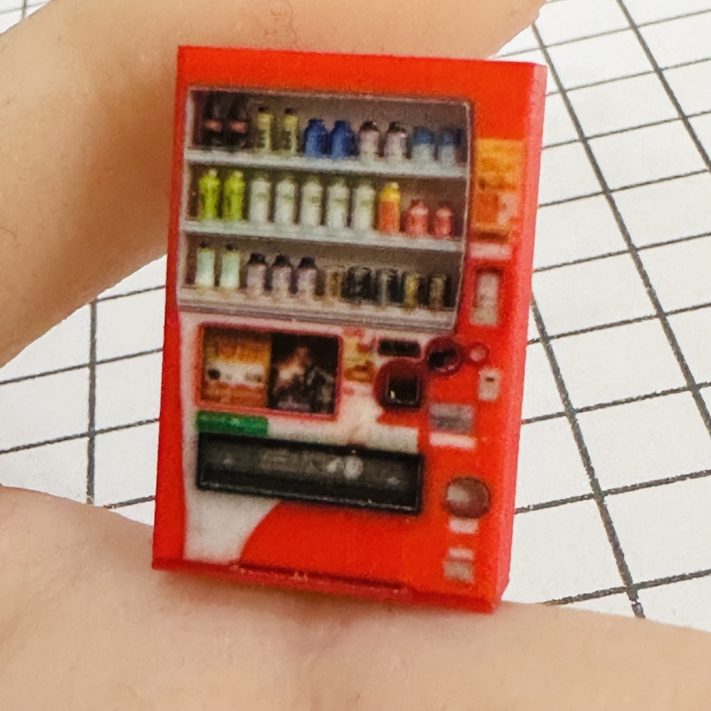 フルカラー3D立体タイプ 1/64 自販機 赤 ミニチュア ミニカーに ジオラマに ミニチュアイメージ フルカラー3Dプリンター