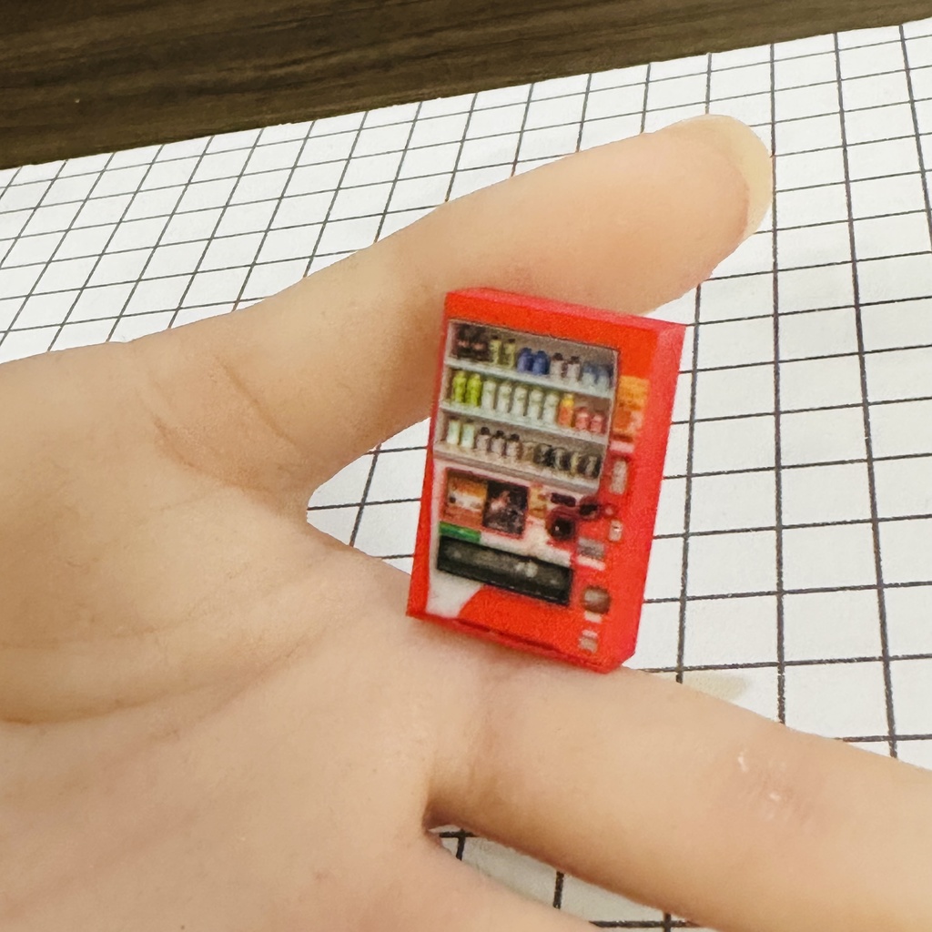 フルカラー3D立体タイプ 1/64 自販機 赤 ミニチュア ミニカーに ジオラマに ミニチュアイメージ フルカラー3Dプリンター