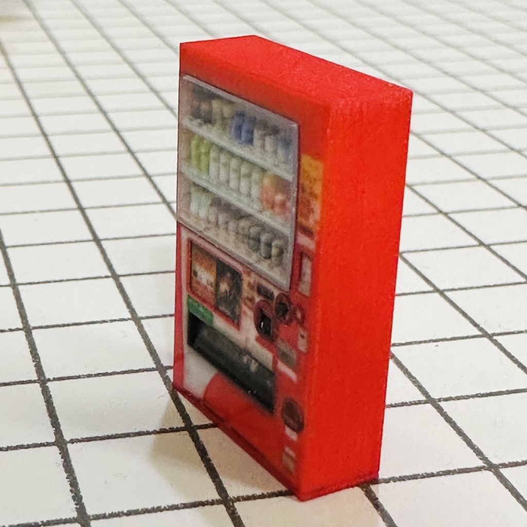 フルカラー3D立体タイプ 1/64 自販機 赤 ミニチュア ミニカーに ジオラマに ミニチュアイメージ フルカラー3Dプリンター