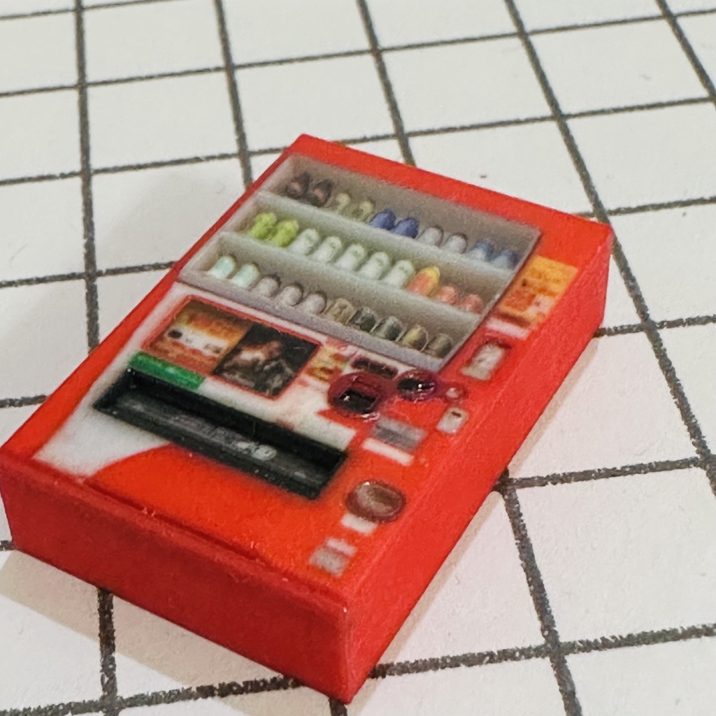 フルカラー3D立体タイプ 1/64 自販機 赤 ミニチュア ミニカーに ジオラマに ミニチュアイメージ フルカラー3Dプリンター