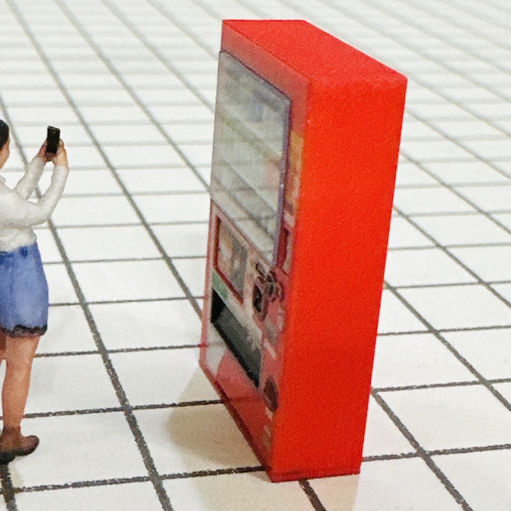 フルカラー3D立体タイプ 1/64 自販機 赤 ミニチュア ミニカーに ジオラマに ミニチュアイメージ フルカラー3Dプリンター