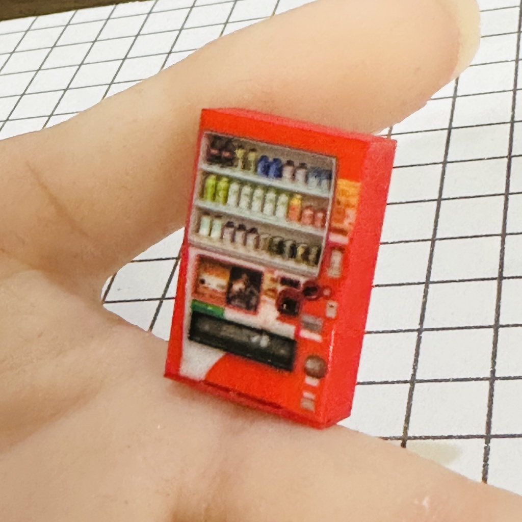 フルカラー3D立体タイプ 1/64 自販機 赤 ミニチュア ミニカーに ジオラマに ミニチュアイメージ フルカラー3Dプリンター