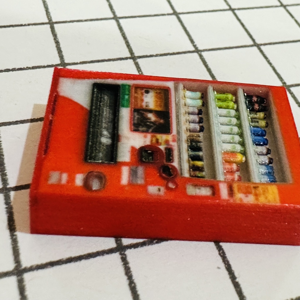 フルカラー3D立体タイプ 1/64 自販機 赤 ミニチュア ミニカーに ジオラマに ミニチュアイメージ フルカラー3Dプリンター