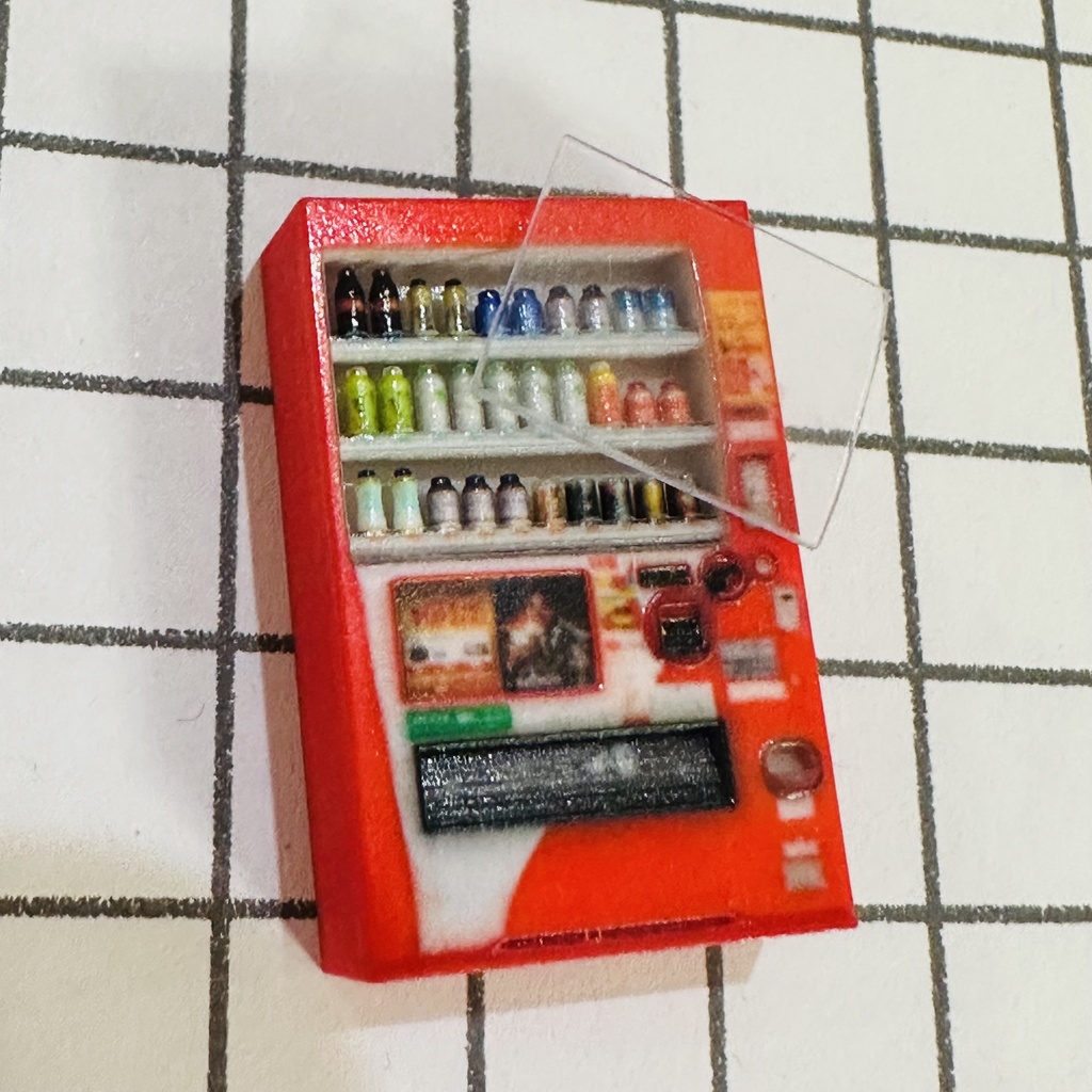 フルカラー3D立体タイプ 1/64 自販機 赤 ミニチュア ミニカーに ジオラマに ミニチュアイメージ フルカラー3Dプリンター