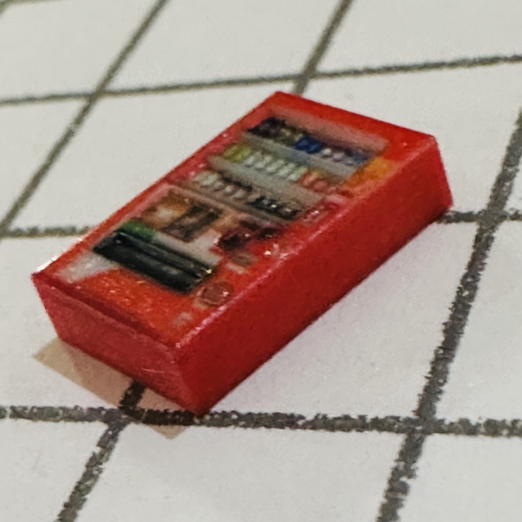 フルカラー3D立体タイプ Nゲージ 1/150 自販機 赤 フィギュアに 鉄道模型 ジオラマに レイアウトに ミニチュアイメージ フルカラー3Dプリンター