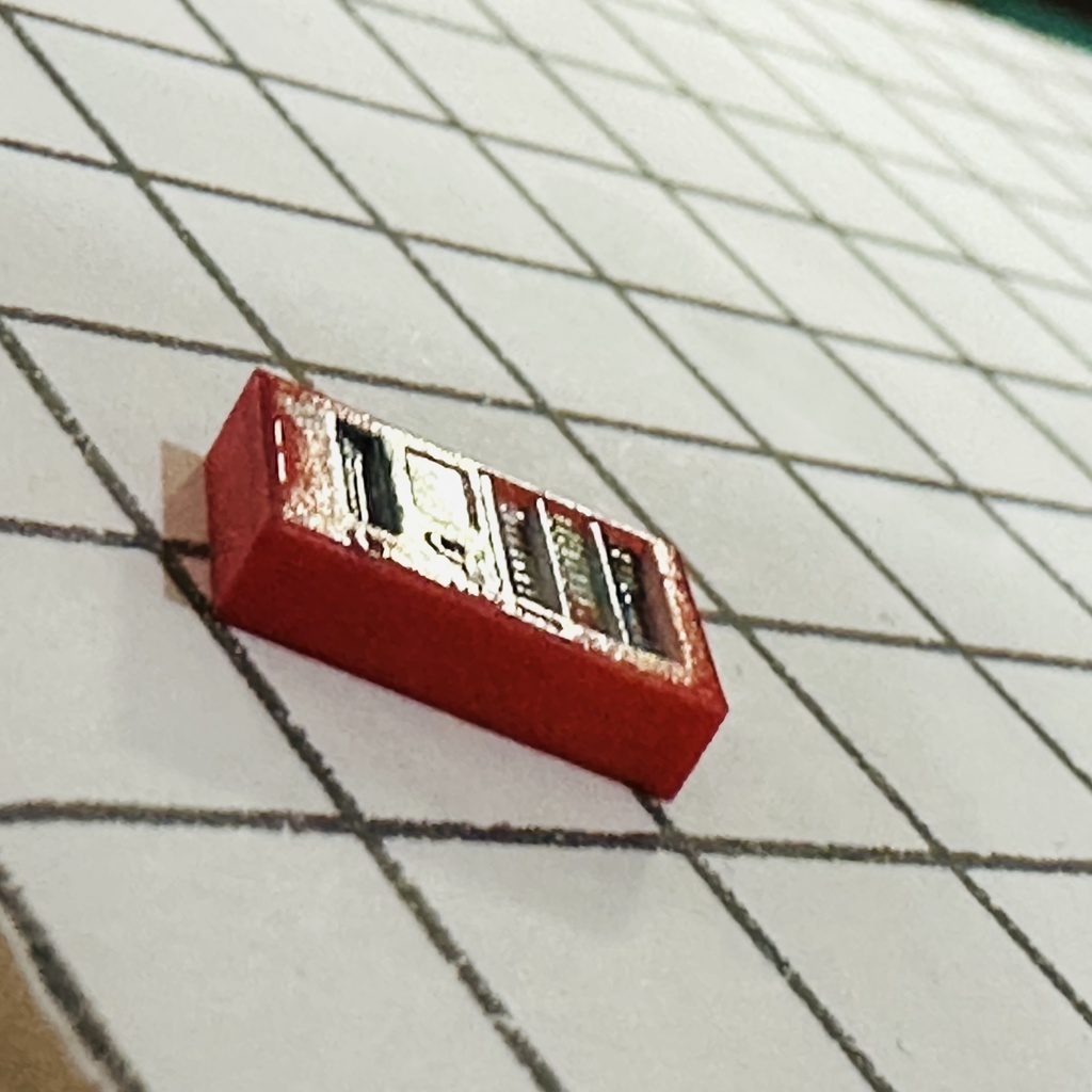 フルカラー3D立体タイプ Nゲージ 1/150 自販機 赤 フィギュアに 鉄道模型 ジオラマに レイアウトに ミニチュアイメージ フルカラー3Dプリンター