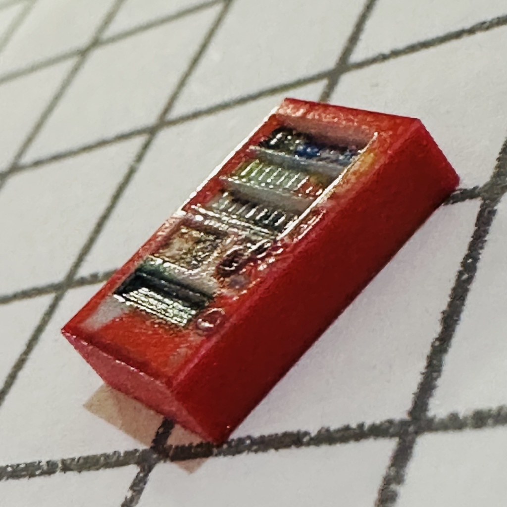 フルカラー3D立体タイプ Nゲージ 1/150 自販機 赤 フィギュアに 鉄道模型 ジオラマに レイアウトに ミニチュアイメージ フルカラー3Dプリンター